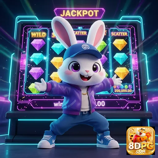 Imagem do jogo Jackpot Bunny Slot disponível no site 8dpg, mostrando coelhos e prêmios divertidos.